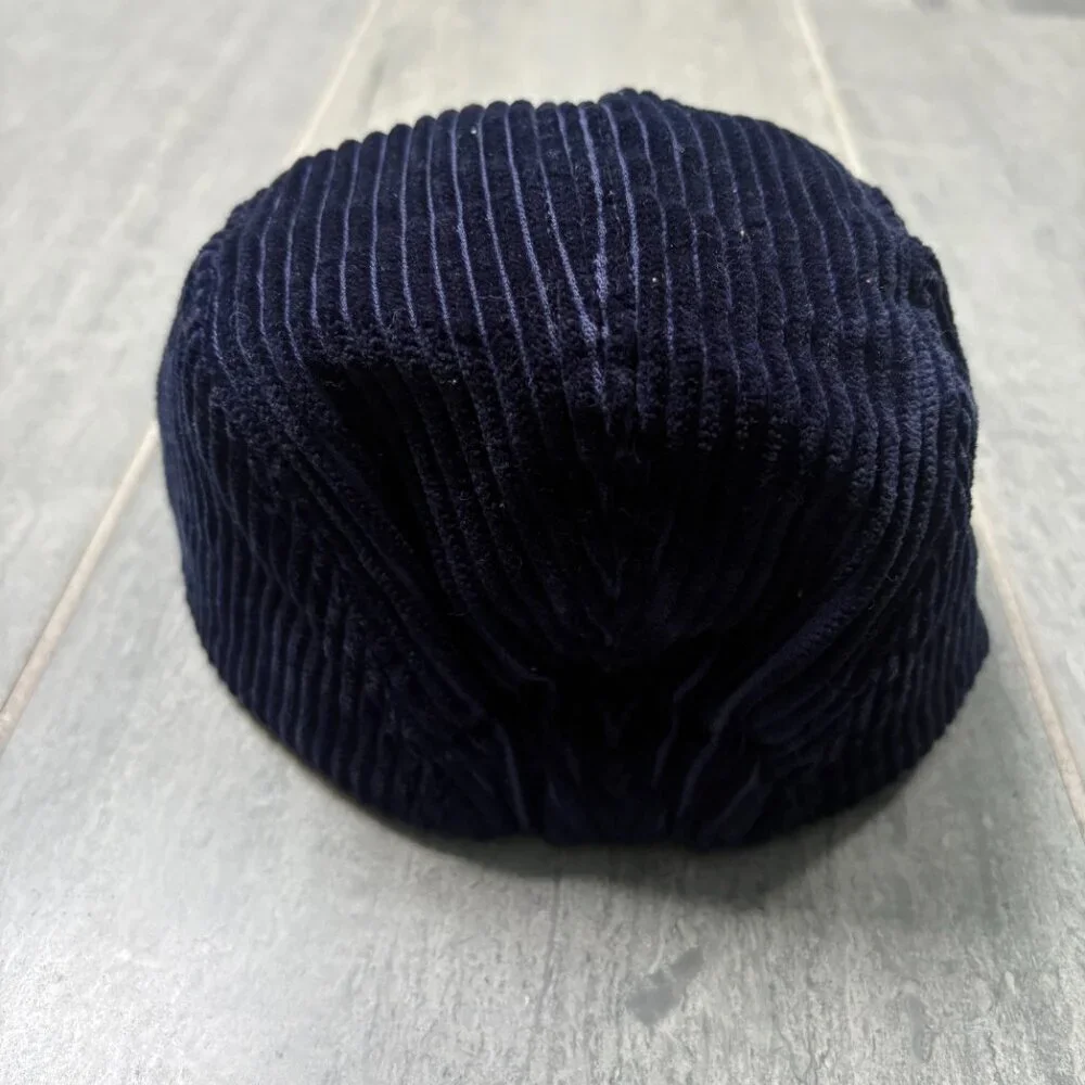 Kitestrings Corduroy Embroidered Dog Cotton Baseball Cap Hat Navy Size Small